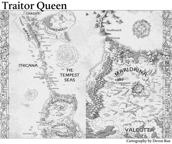 Map for the Traitor Queen in the Bridge Kingdom series by Danielle L. Jensen