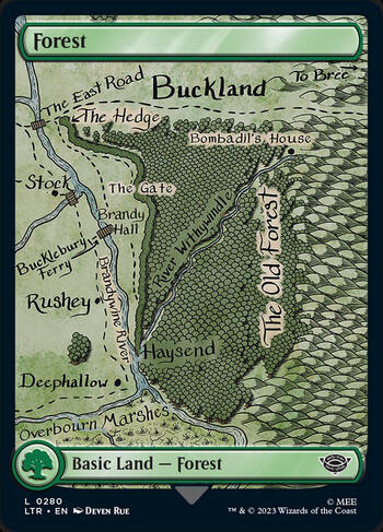 The Old Forest near Buckland Magic the Gathering Land Card for the Lord of the Rings series