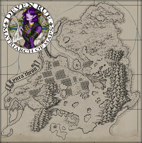 Map of the country of Lynra'theon - Commercial commission
