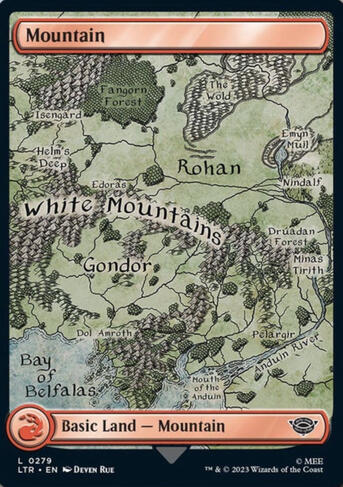 The White Mountains Magic the Gathering Land Card for the Lord of the Rings series