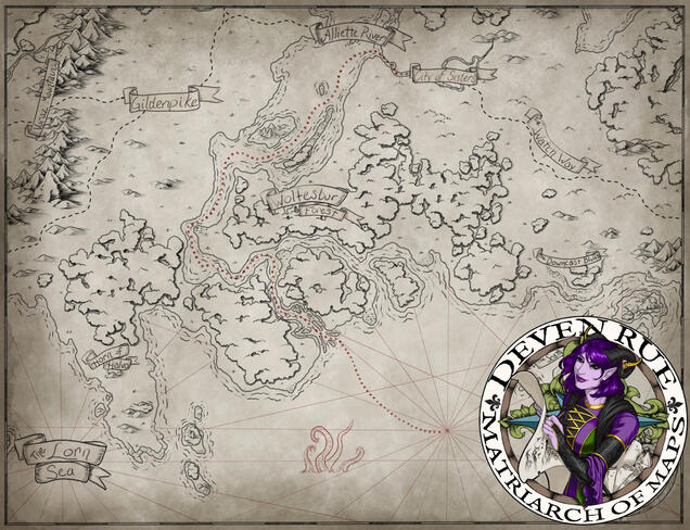 The Lorn Sea Map commission for Find Familiar Spirits