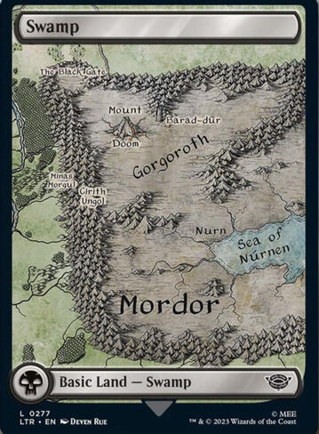 Mordor Magic the Gathering Land Card for the Lord of the Rings series